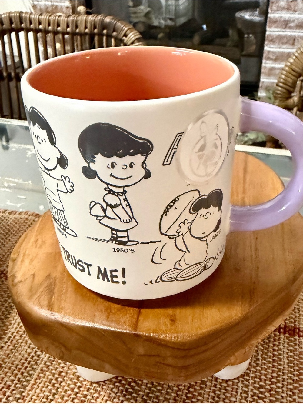 Peanuts 75th Anniversary “Lucy Through the Decades” Hallmark Mug New no tag